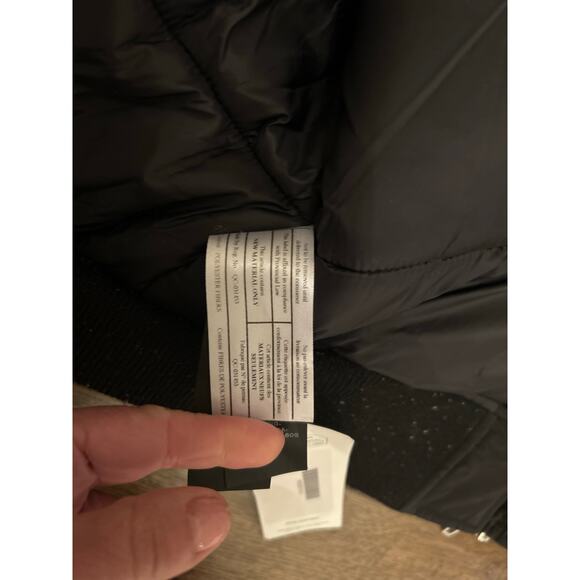 The Kooples Sport Logo Faux Down Fur Hooded Bomber Jacket Puffer Black Coat 2 M - Picture 11 of 14